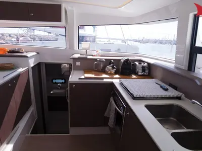 Galley of Jane, a Bali 4.1 catamaran at Hyères, France