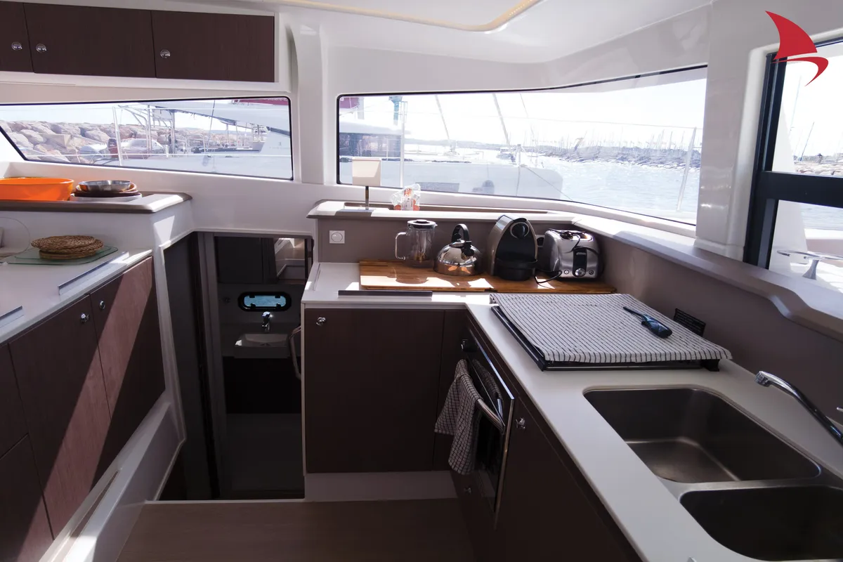 Galley of Jane, a Bali 4.1 catamaran at Hyères, France