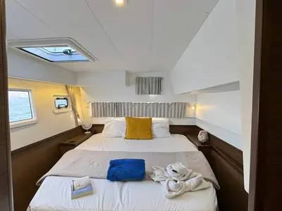 Cabin on Melina, a Lagoon 42 catamaran at Pallini Municipal Unit, Greece