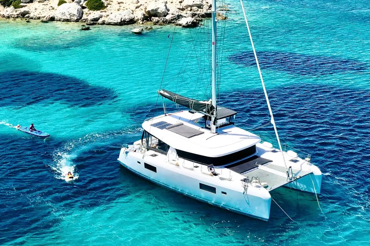 Exterior view of Melina, a Lagoon 42 catamaran at Pallini Municipal Unit, Greece