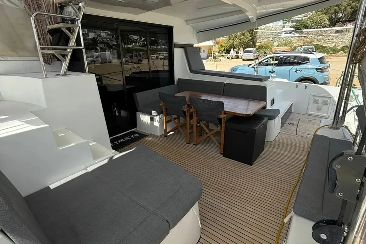 Deck of Melina, a Lagoon 42 catamaran at Pallini Municipal Unit, Greece
