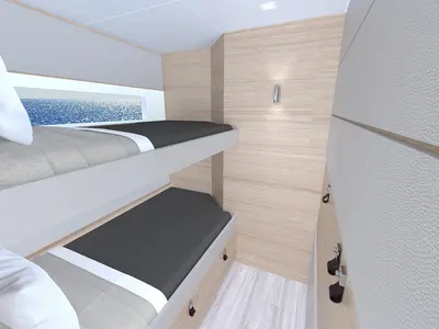 Cabin on Le Villi, a Aventura 45 catamaran at Sant Antoni de Portmany, Spain