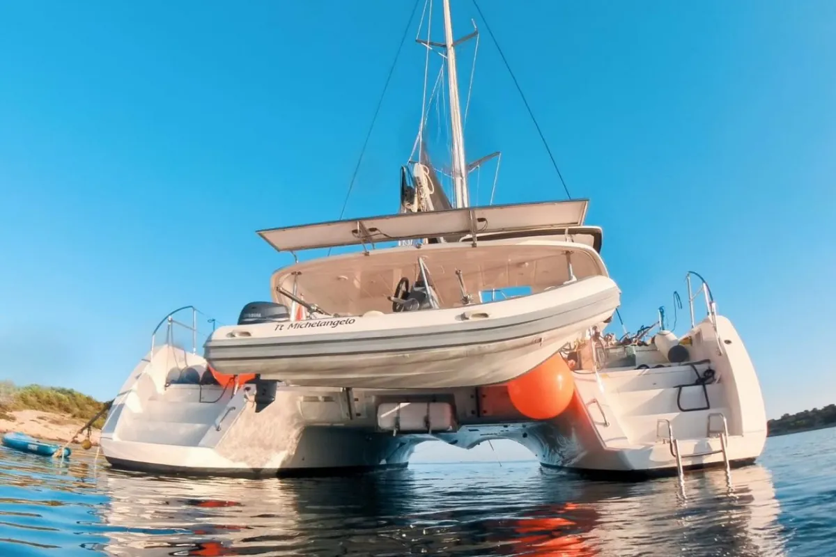 Exterior view of Michelangelo, a Lagoon 450 S catamaran at Zadar, Croatia