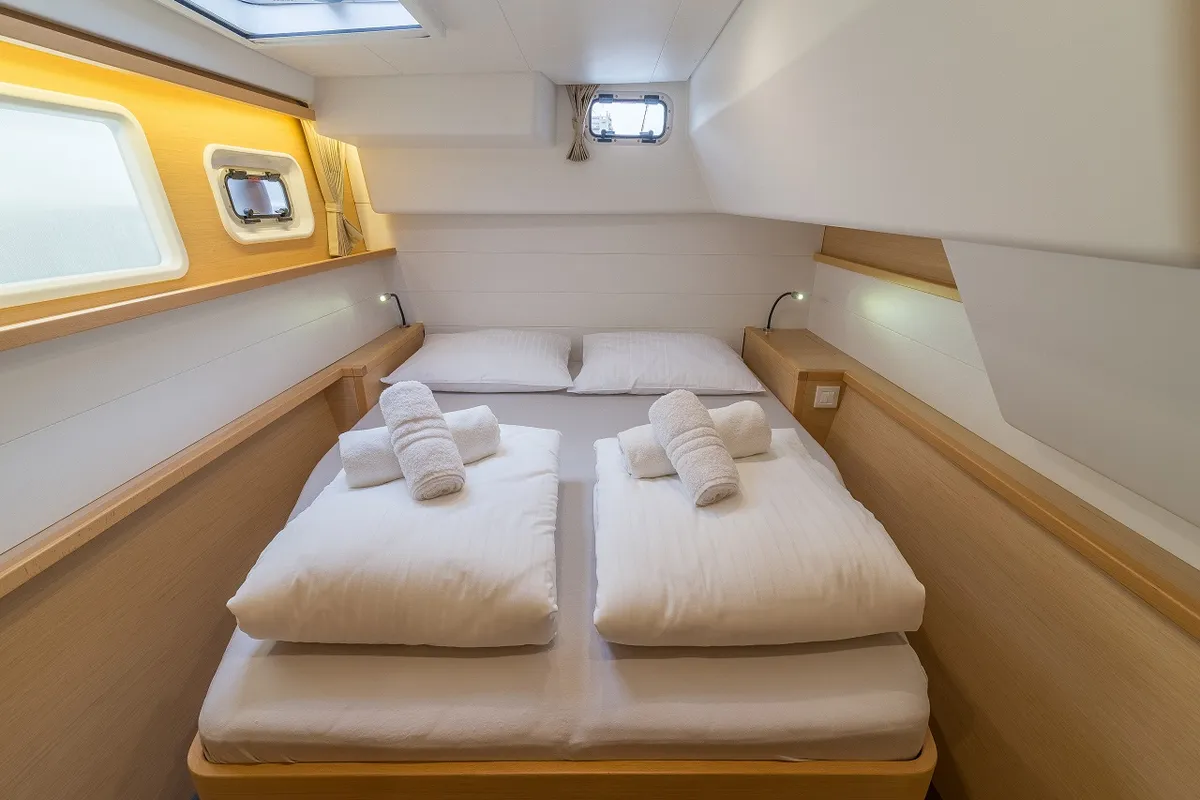 Cabin on Michelangelo, a Lagoon 450 S catamaran at Zadar, Croatia