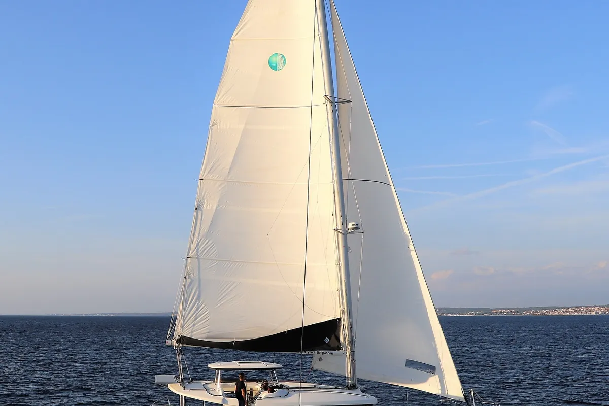 Exterior view of Michelangelo, a Lagoon 450 S catamaran at Zadar, Croatia