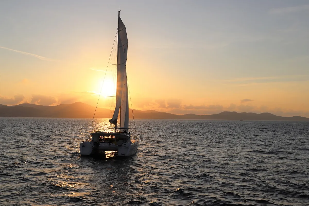 Exterior view of Michelangelo, a Lagoon 450 S catamaran at Zadar, Croatia