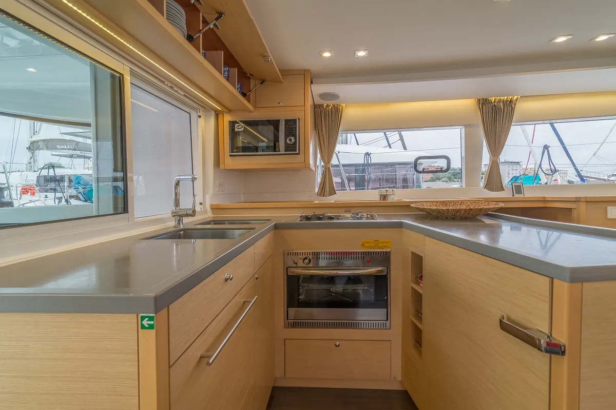 Galley of Michelangelo, a Lagoon 450 S catamaran at Zadar, Croatia
