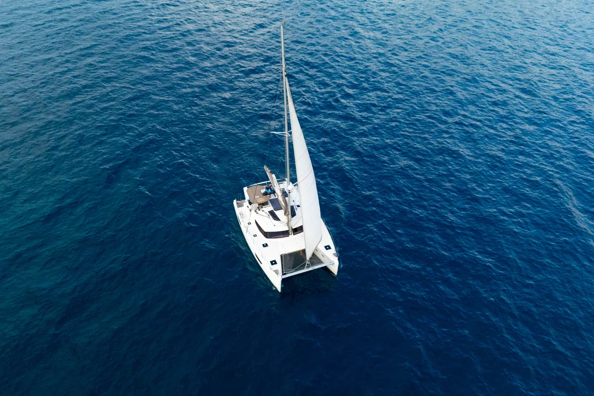 Exterior view of Knyps, a Fountaine Pajot Helia 44 - 4 + 2 cab. catamaran at Azam Marina, Tanzania