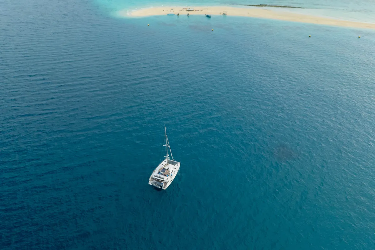 Exterior view of Knyps, a Fountaine Pajot Helia 44 - 4 + 2 cab. catamaran at Azam Marina, Tanzania
