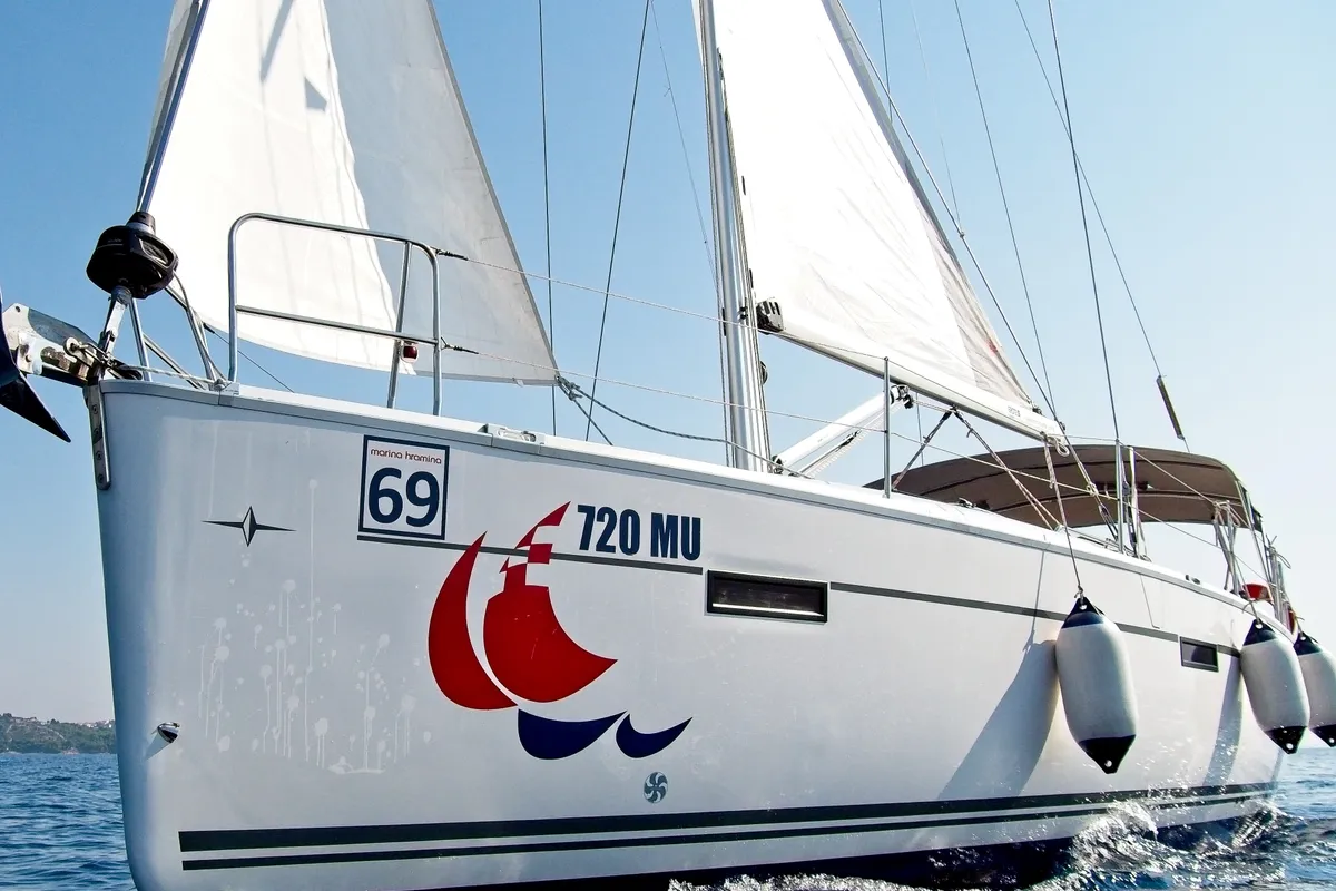 Exterior view of Bavaria Cruiser 41, a sailboat at Murter, Croatia