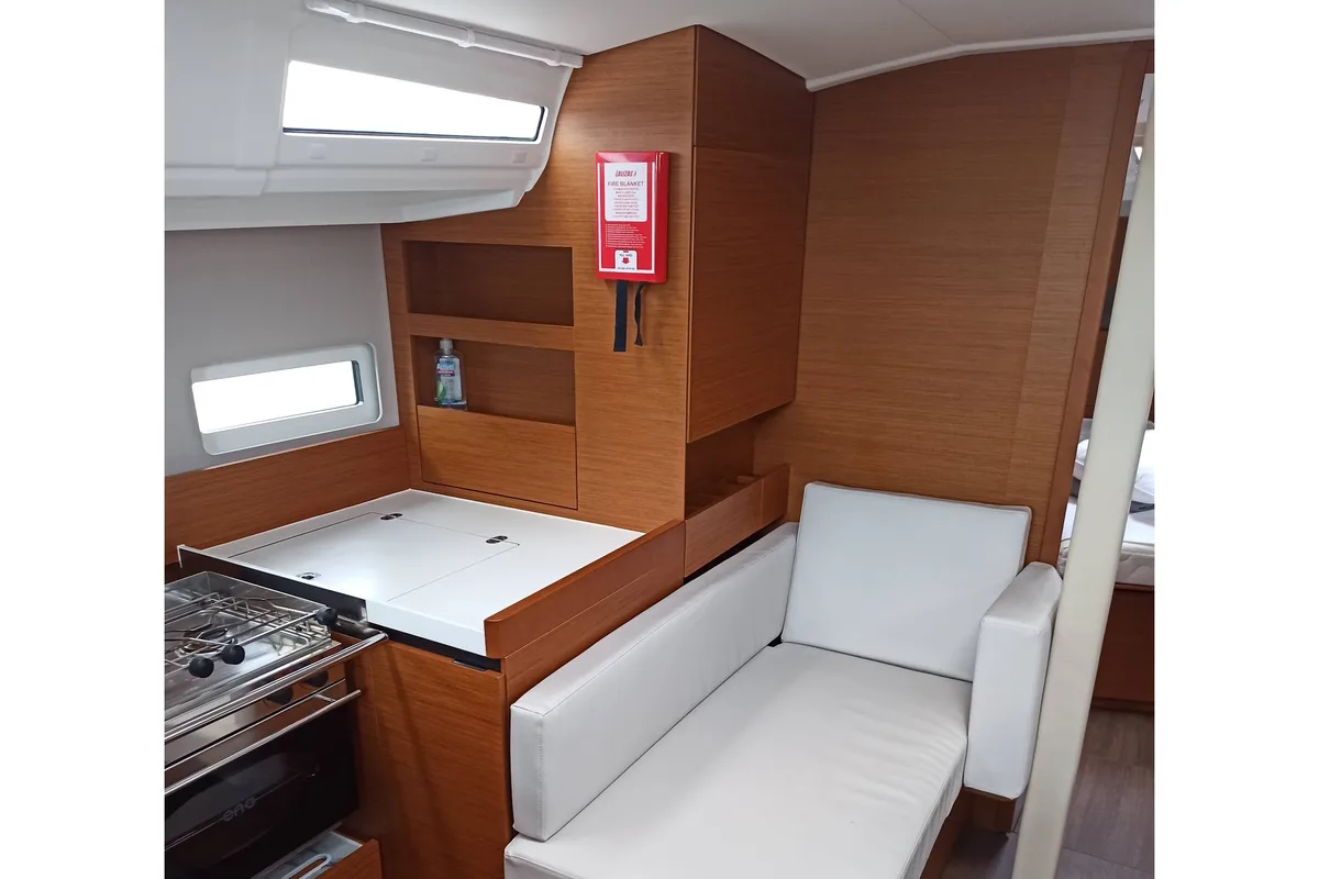 Galley of Evnia, a Jeanneau Sun Odyssey 410 sailboat at Volos, Greece