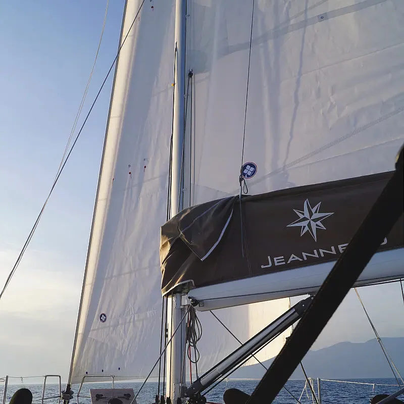 Evnia, a Jeanneau Sun Odyssey 410 sailboat at Volos, Greece