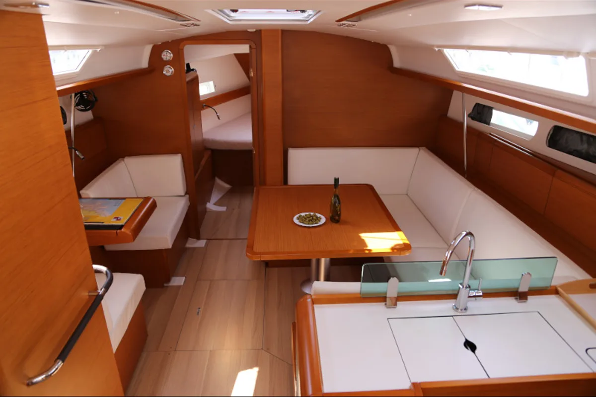 Salon of Sicc, a Jeanneau Sun Odyssey 419 sailboat at Kaštela, Croatia