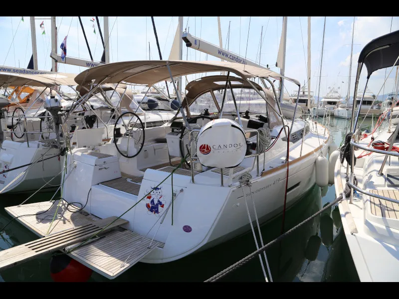 Exterior view of Sicc, a Jeanneau Sun Odyssey 419 sailboat at Kaštela, Croatia