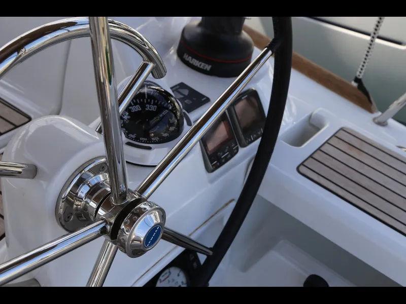 Cockpit of Sicc, a Jeanneau Sun Odyssey 419 sailboat at Kaštela, Croatia
