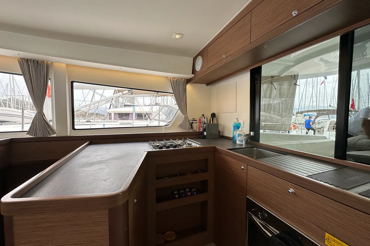 Galley of Sail Arcturus, a Lagoon 42 catamaran at Fethiye, Turkey