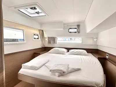Cabin on Sail Arcturus, a Lagoon 42 catamaran at Fethiye, Turkey