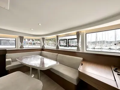 Salon of Sail Arcturus, a Lagoon 42 catamaran at Fethiye, Turkey