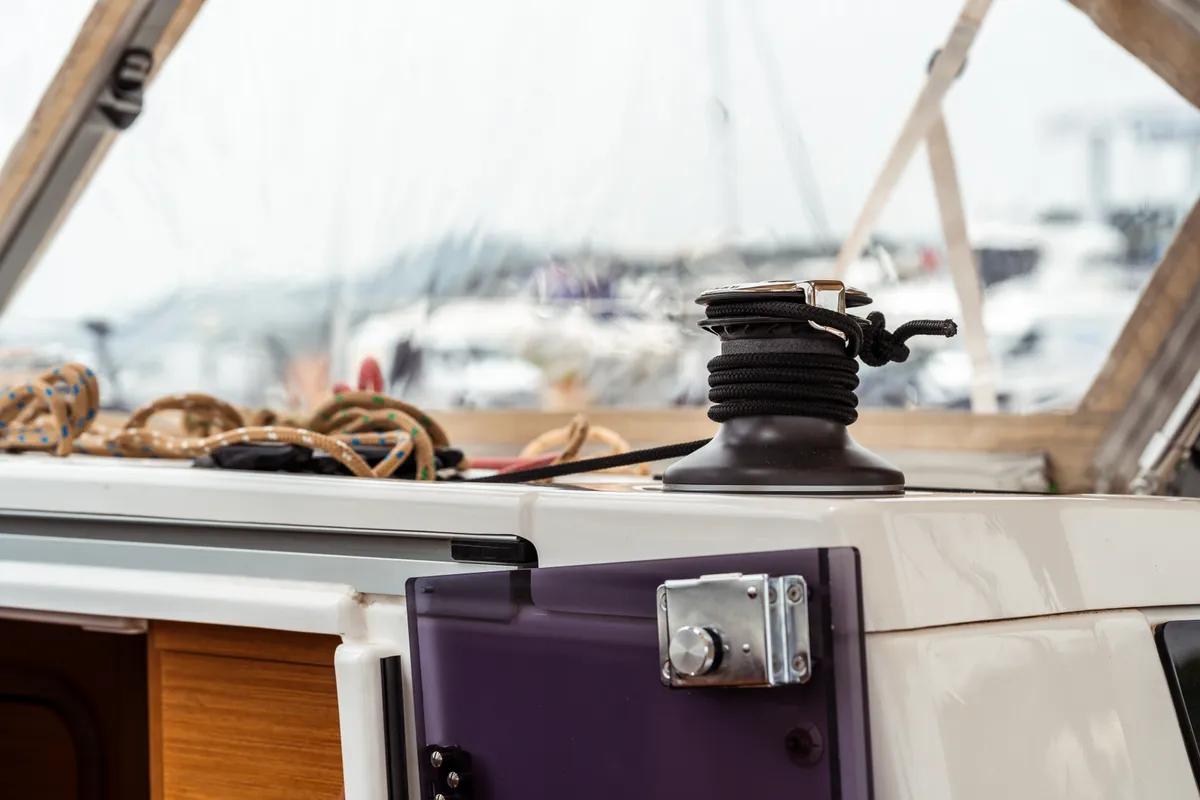 Rosa, a Dufour 390 Grand Large sailboat at Olbia, Italy