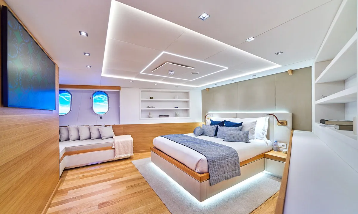 Cabin on Argo, a Custom Made ICY 55 motor yacht at Split, Croatia