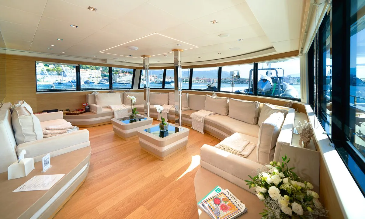 Salon of Argo, a Custom Made ICY 55 motor yacht at Split, Croatia