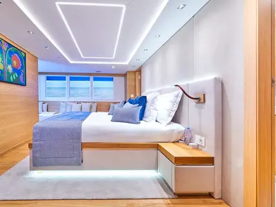 Cabin on Argo, a Custom Made ICY 55 motor yacht at Split, Croatia