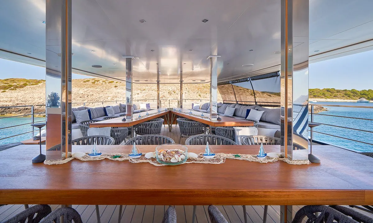 Deck of Argo, a Custom Made ICY 55 motor yacht at Split, Croatia