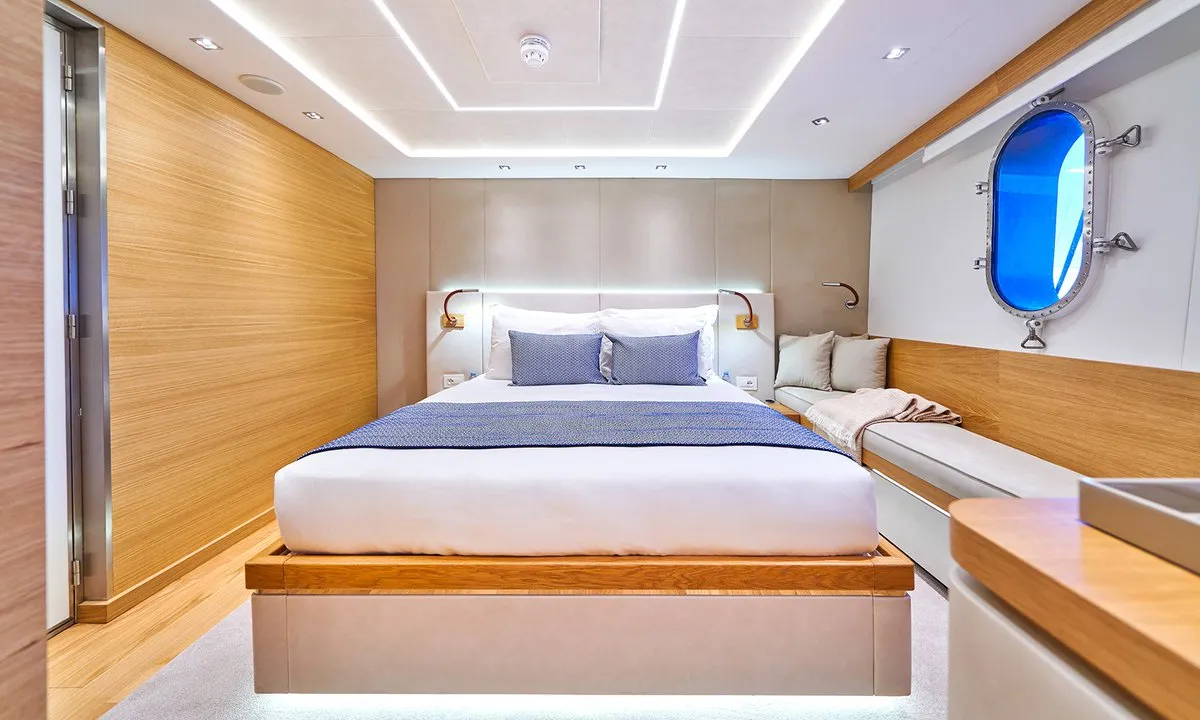 Cabin on Argo, a Custom Made ICY 55 motor yacht at Split, Croatia
