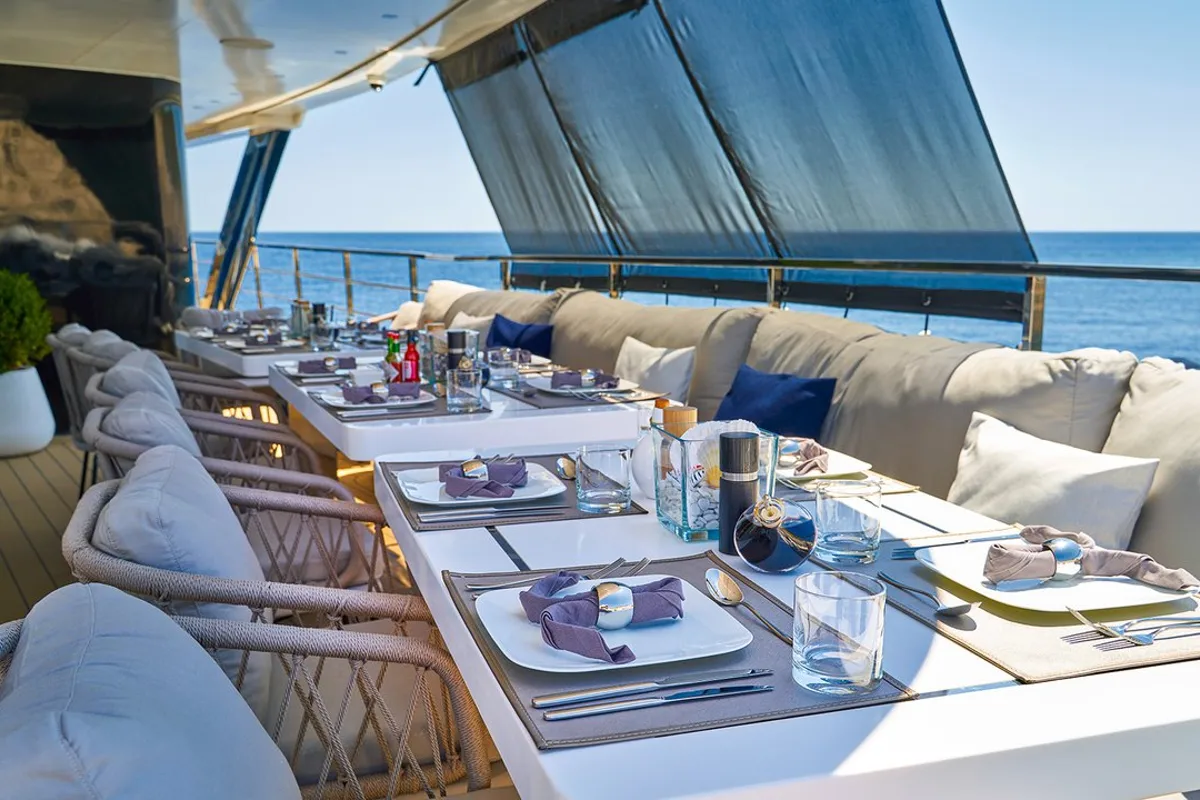 Deck of Argo, a Custom Made ICY 55 motor yacht at Split, Croatia
