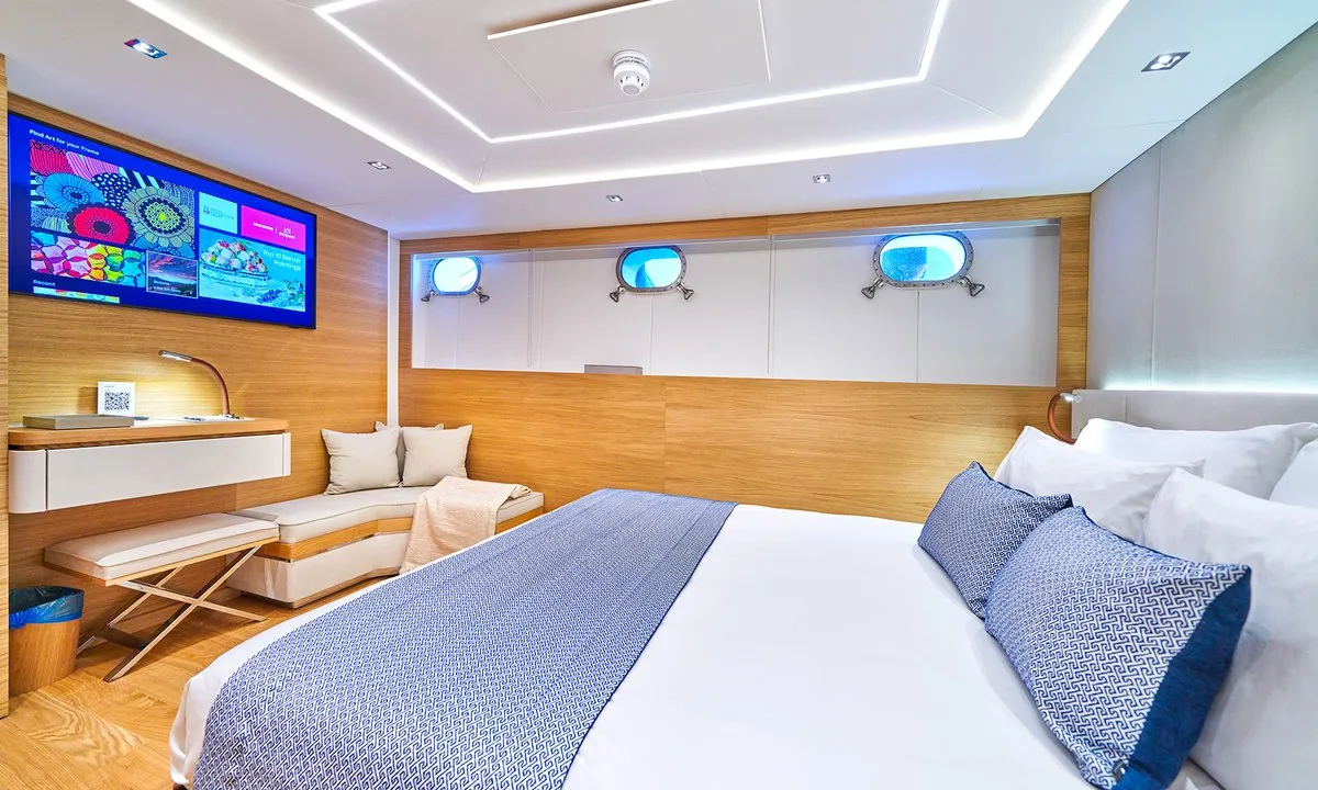 Cabin on Argo, a Custom Made ICY 55 motor yacht at Split, Croatia
