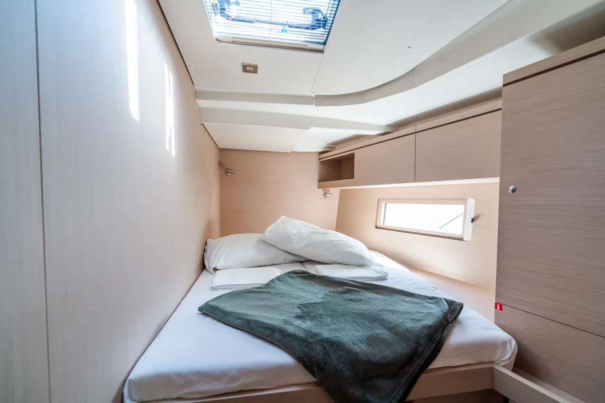 Exterior view of Anfitrite, a Beneteau Oceanis 51.1 sailboat at Castellammare del Golfo, Italy