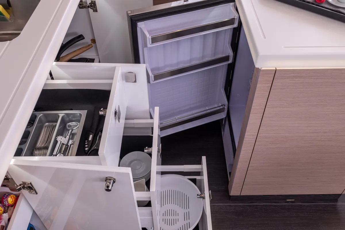 Galley of Orestes, a Fountaine Pajot Astréa 42 catamaran at Municipal Unit of Lefkada, Greece