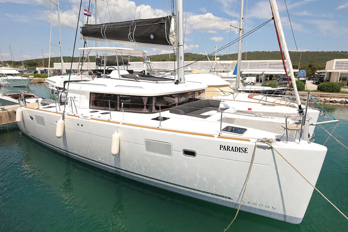 Exterior view of PARADISE, a Lagoon 450 catamaran at Općina Sukošan, Croatia