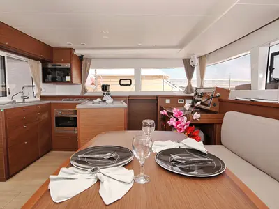 Salon of PARADISE, a Lagoon 450 catamaran at Općina Sukošan, Croatia