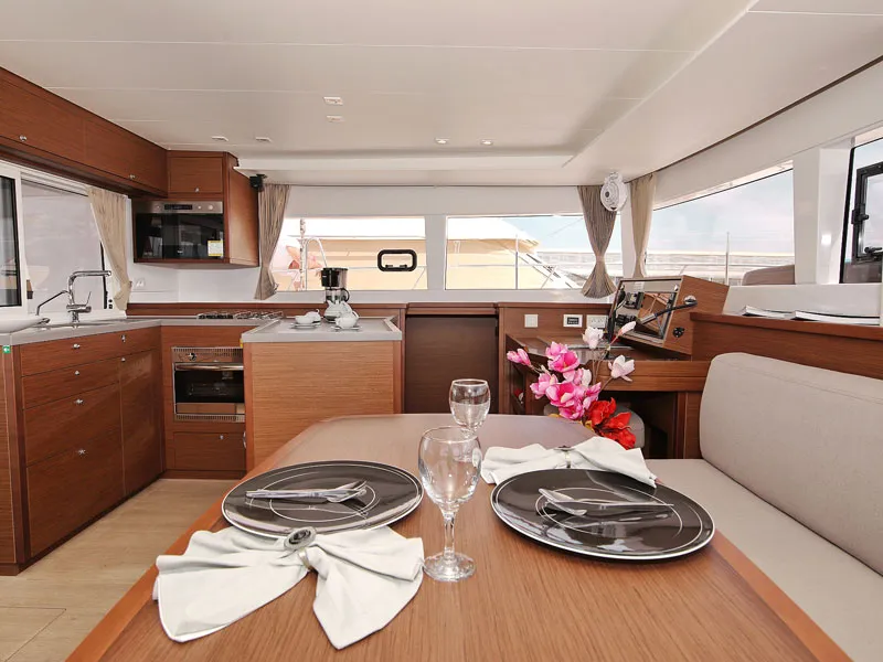 Salon of PARADISE, a Lagoon 450 catamaran at Općina Sukošan, Croatia