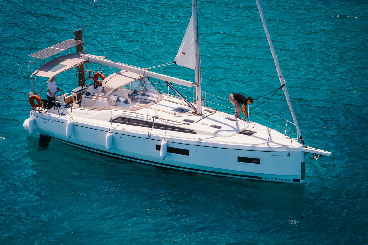 Mercator, a Beneteau Oceanis 37.1 sailboat at Municipal Unit of Lefkada, Greece