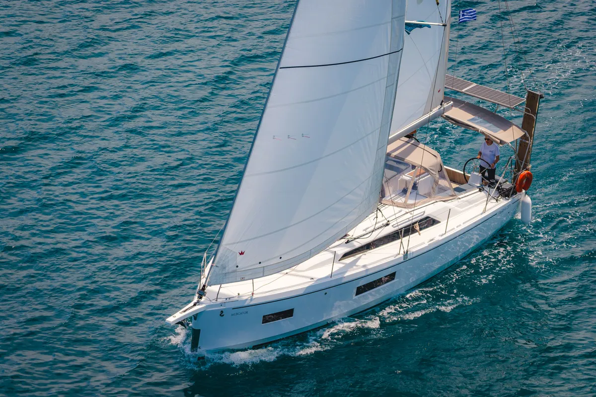 Mercator, a Beneteau Oceanis 37.1 sailboat at Municipal Unit of Lefkada, Greece