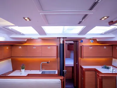 Salon of Nerthag, a Dufour 520 GL sailboat at Grad Pula, Croatia