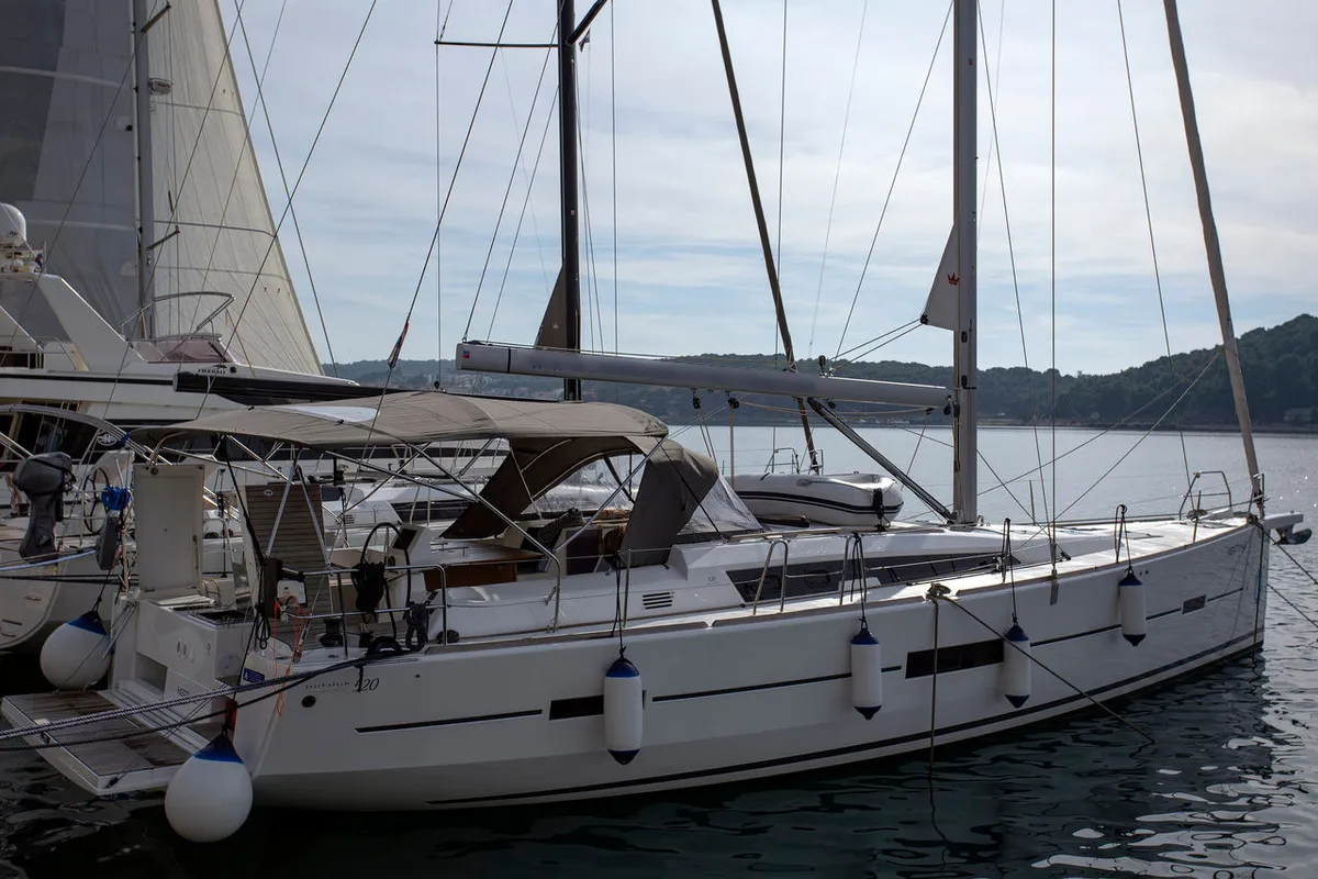 Exterior view of Nerthag, a Dufour 520 GL sailboat at Grad Pula, Croatia