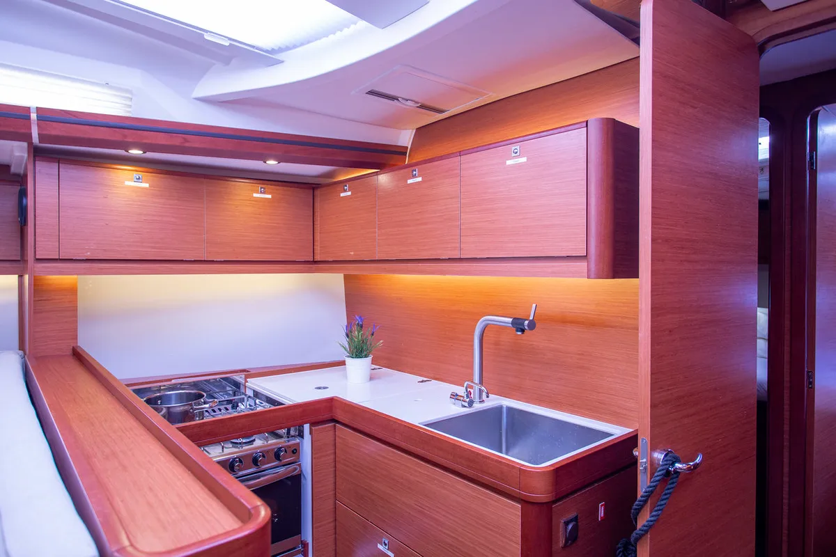 Galley of Nerthag, a Dufour 520 GL sailboat at Grad Pula, Croatia