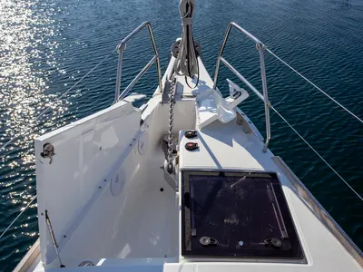 Deck of Nerthag, a Dufour 520 GL sailboat at Grad Pula, Croatia