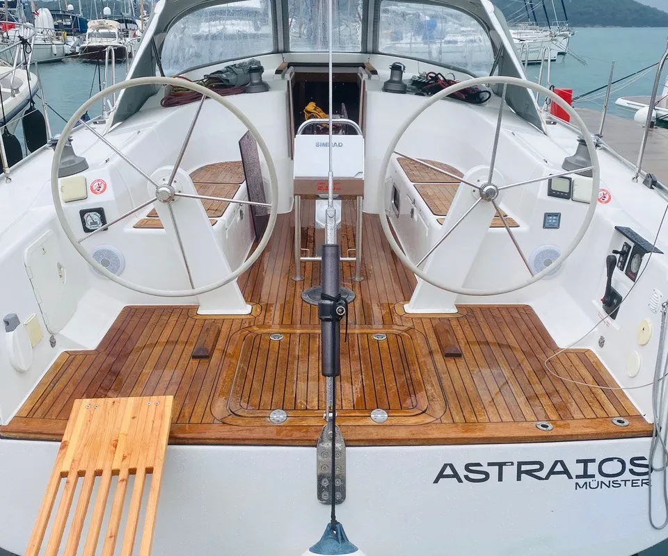 Cockpit of Astraios, a Hanse 430 E sailboat at Grad Pula, Croatia