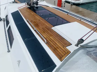 Deck of Astraios, a Hanse 430 E sailboat at Grad Pula, Croatia
