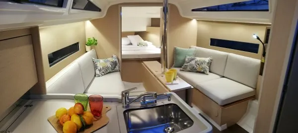 Salon of YODA, a Beneteau Oceanis 30.1 sailboat at Općina Medulin, Croatia