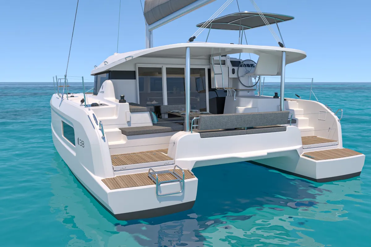 Exterior view of Blue Horizon, a Lagoon 38 catamaran at Seget Donji, Croatia