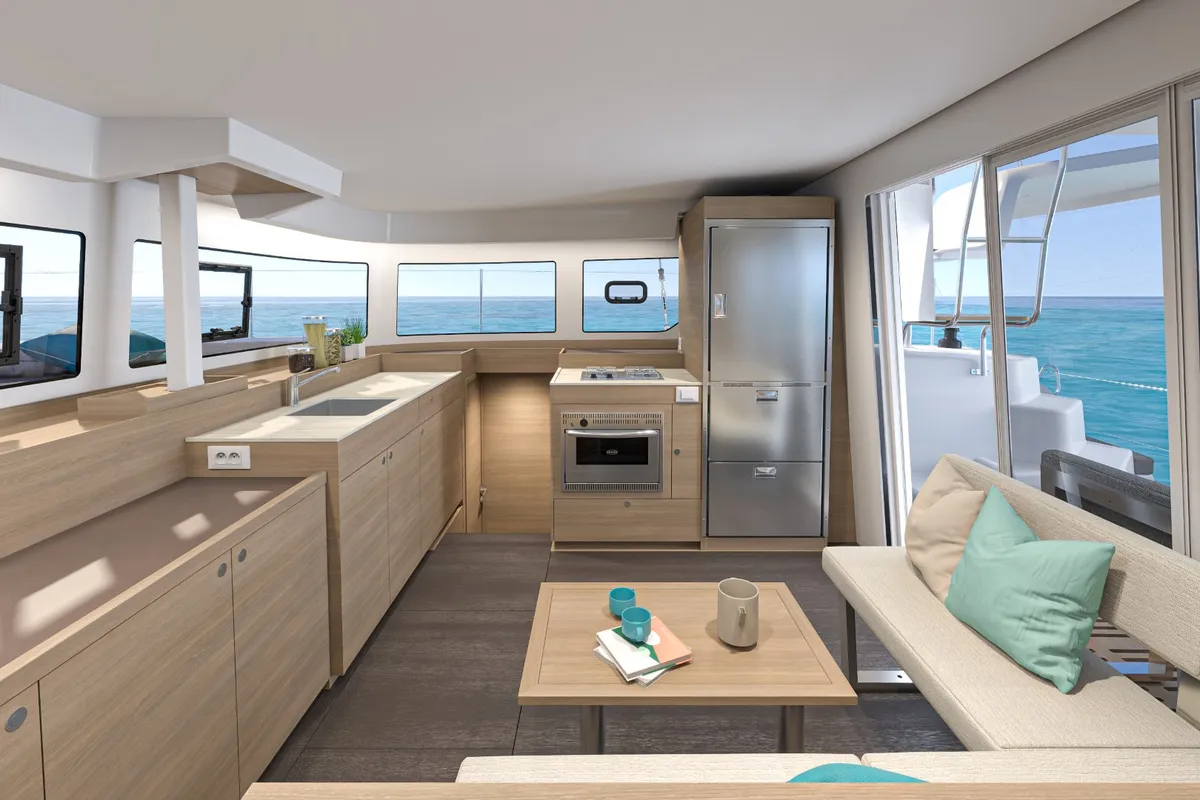 Galley of Blue Horizon, a Lagoon 38 catamaran at Seget Donji, Croatia