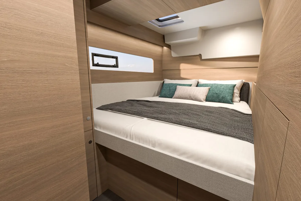Cabin on Blue Horizon, a Lagoon 38 catamaran at Seget Donji, Croatia