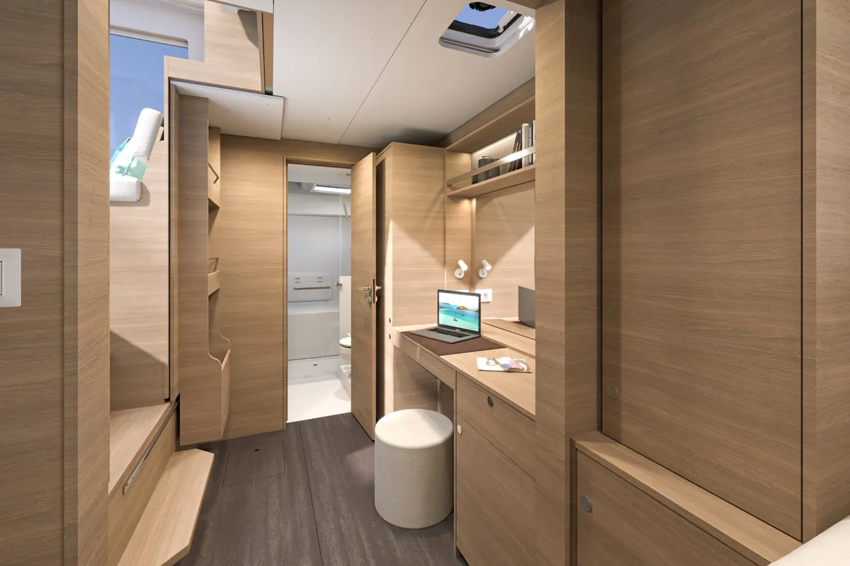 Cabin on Blue Horizon, a Lagoon 38 catamaran at Seget Donji, Croatia