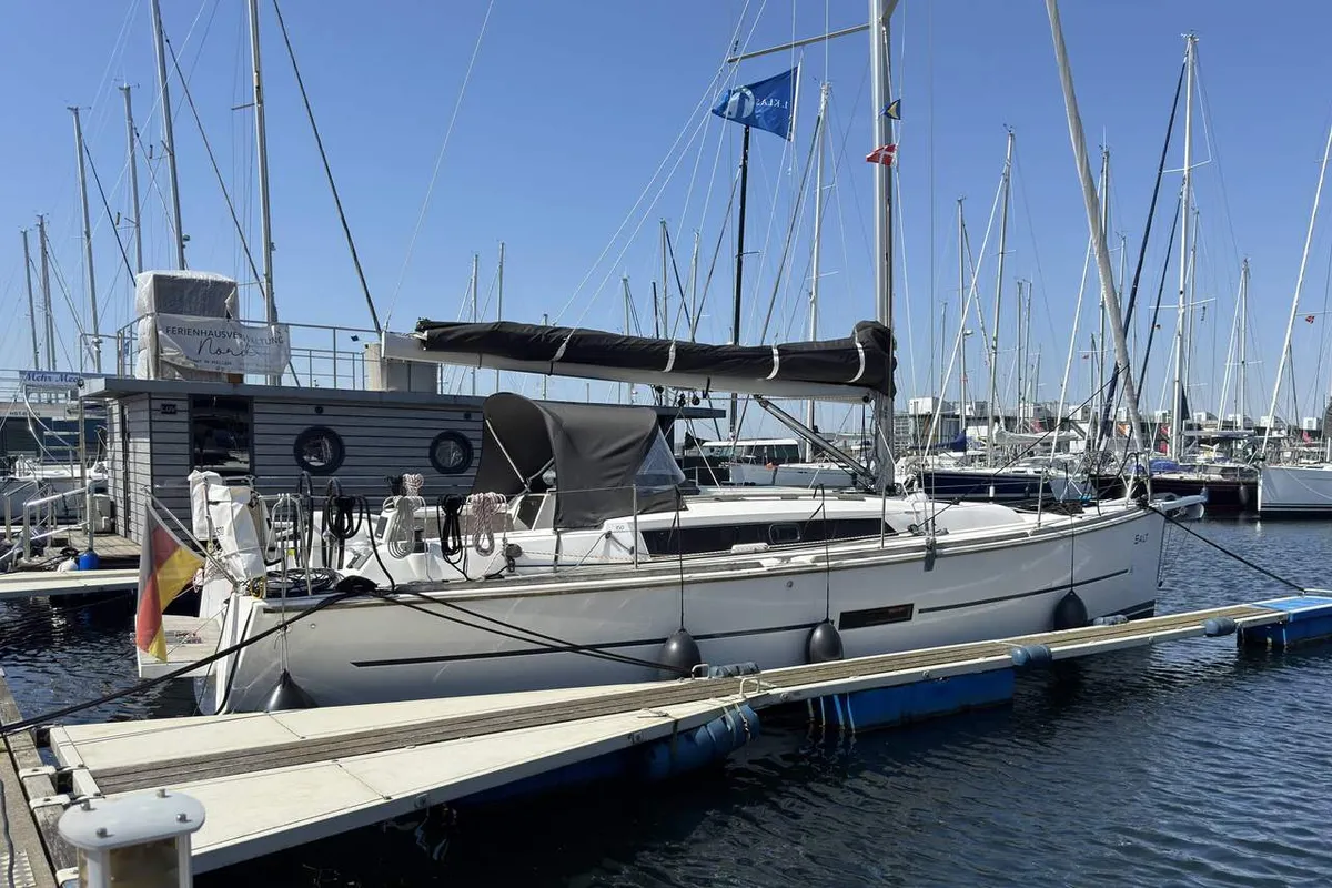 Exterior view of Salt, a Dufour 350 GL sailboat at Flensburg, Germany