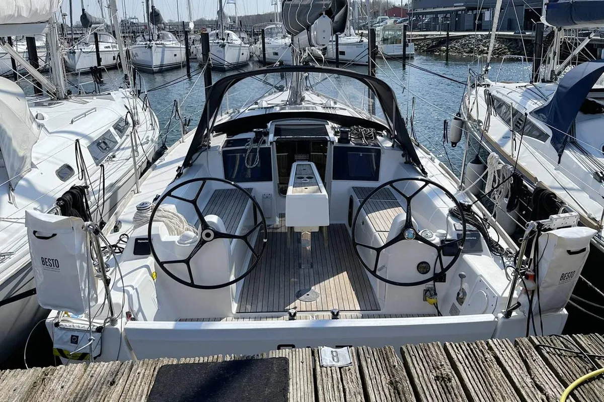 Cockpit of Salt, a Dufour 350 GL sailboat at Flensburg, Germany